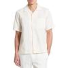 imageTheory Mens Noll Short Sleeve Camp Collar in Geo Cotton DobbyWhiteEggshell