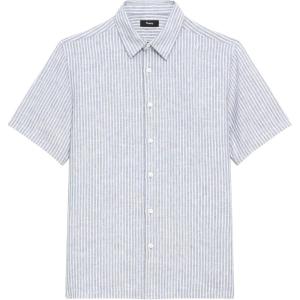 imageTheory Mens Irving Short Sleeve in Summer StripeDark RainstormEggshell