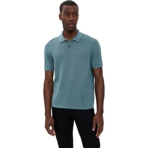 imageTheory Mens Short Sleeve Cable PoloDark Rainstorm