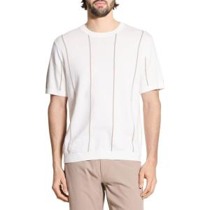 imageTheory Mens Short Sleeve Crewneck Stripe in Tactile CottonWhite Multi
