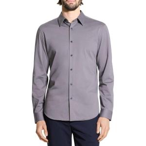 imageTheory Mens Sylvain Shirt in Structure KnitCarbon