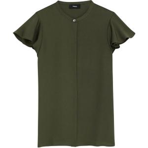 imageTheory Womens Ruffle Sleeve TopDark Olive