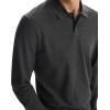 imageTheory Mens Goris Polo Long Sleeve in Light BilenCharcoal Melange