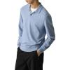 imageTheory Mens Goris Polo Long Sleeve in Light BilenLight Blue Lake Melange
