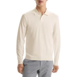 imageTheory Mens Goris Polo Long Sleeve in Light BilenAlabaster