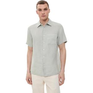 imageTheory Mens Irving Relaxed Linen Short Sleeve ShirtLight Greenstone