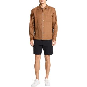 imageTheory Mens Lt Shirt in Relaxed LinenDeep Tobacco