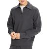 imageTheory Mens Relax Quarter Zip in SnowoolCharcoal Melange