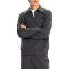 imageTheory Mens Relax Quarter Zip in SnowoolCharcoal Melange