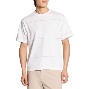 imageTheory Mens Relaxed Tee in Cotton StripeWhite Multi