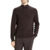 imageTheory Mens Hilles Quarter Zip Cashmere SweaterBrownwood Melange