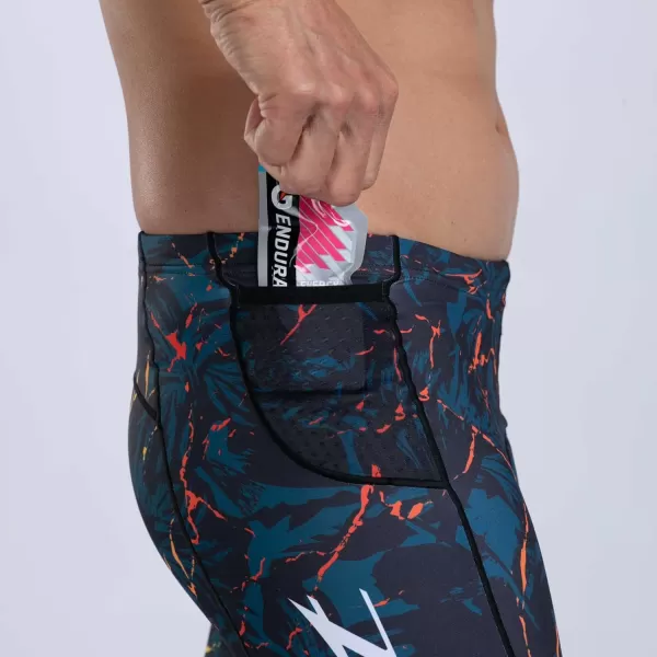 imageZoot Mens LTD 9Inch Triathlon Shorts Endurance Cycle Padded Shorts for Swim Bike Run with Quick Drying UPF 50  FabricKoa Tropical