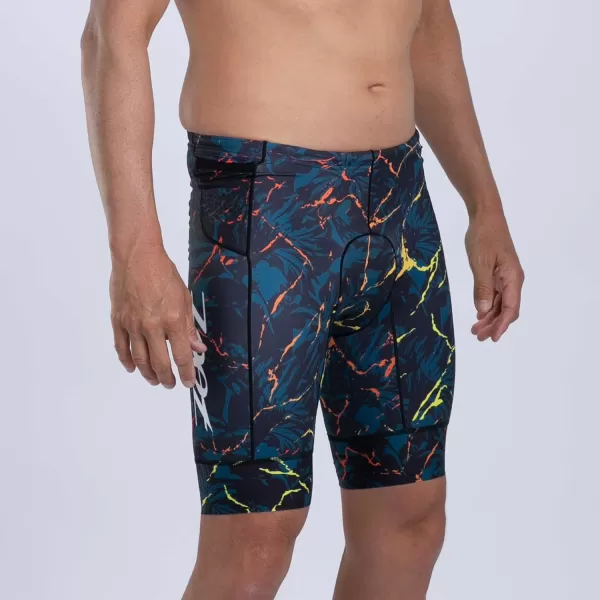imageZoot Mens LTD 9Inch Triathlon Shorts Endurance Cycle Padded Shorts for Swim Bike Run with Quick Drying UPF 50  FabricKoa Tropical