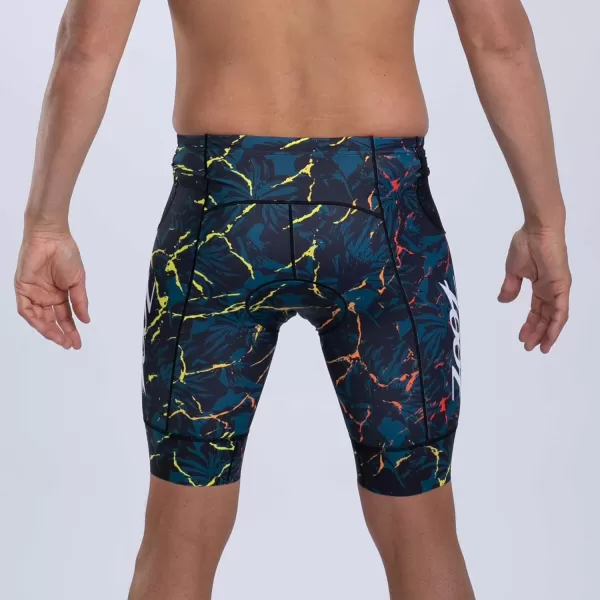 imageZoot Mens LTD 9Inch Triathlon Shorts Endurance Cycle Padded Shorts for Swim Bike Run with Quick Drying UPF 50  FabricKoa Tropical