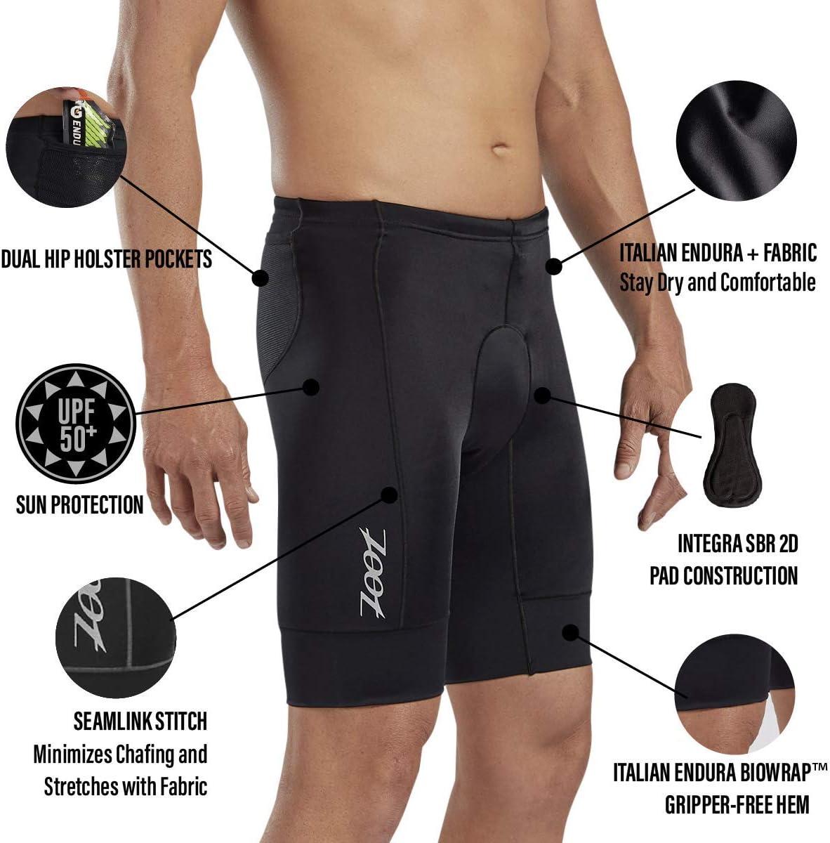 imageZoot Mens Core 7Inch Tri Shorts Quick Dry Performance Triathlon Shorts with Cycling Chamois Pad Pockets ampamp UPF 50 FabricBlack