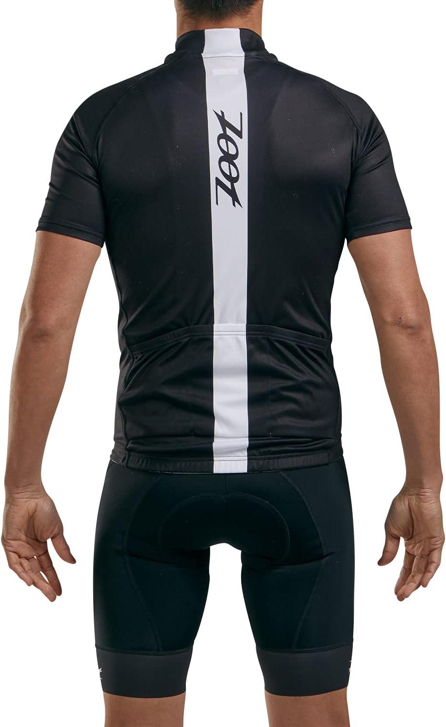 imageZoot Mens Core Cycling Jersey Breathable Short Sleeve Road Bike Tri Jersey Moisture Wicking 3 Rear Pockets UPF 30 FabricBlack