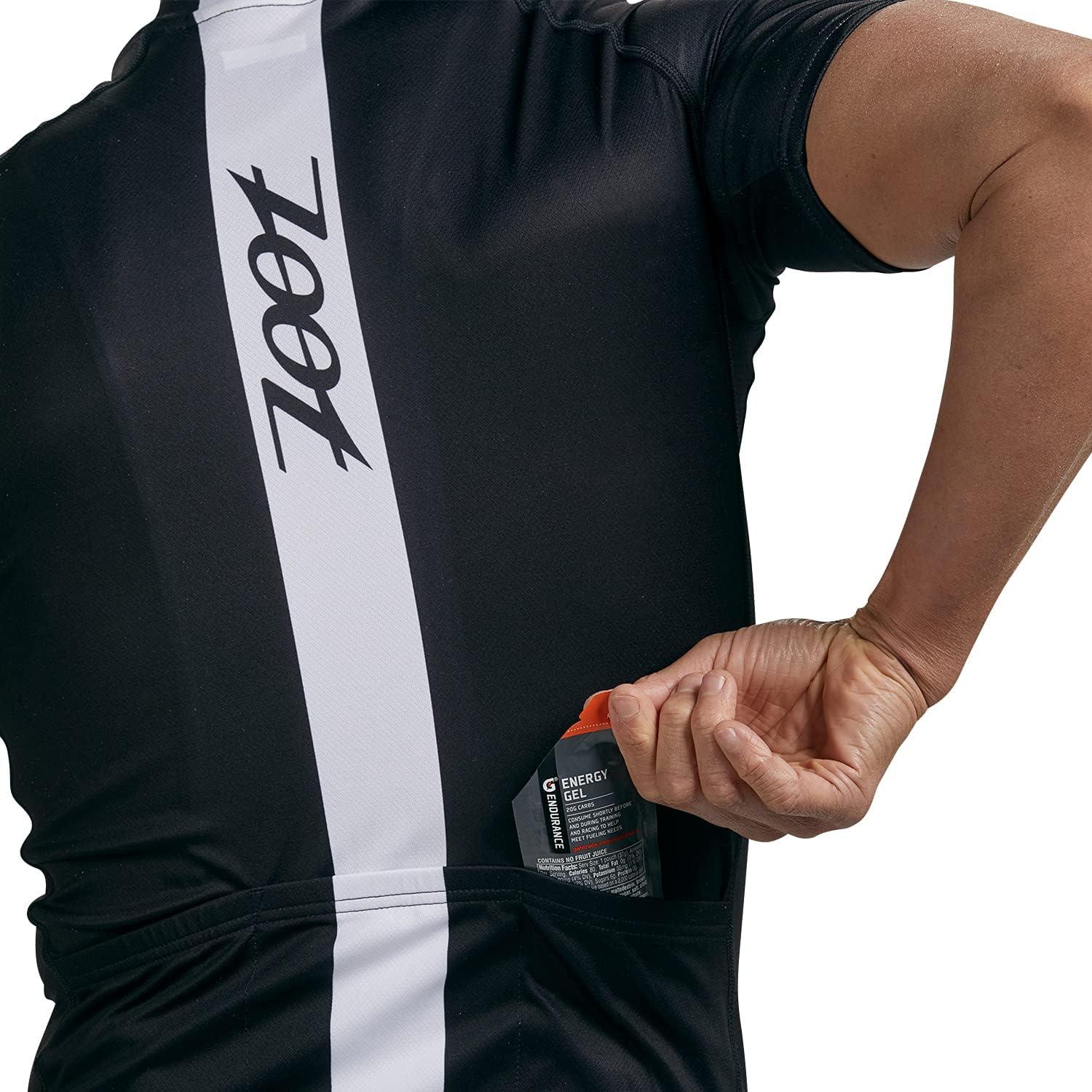 imageZoot Mens Core Cycling Jersey Breathable Short Sleeve Road Bike Tri Jersey Moisture Wicking 3 Rear Pockets UPF 30 FabricBlack
