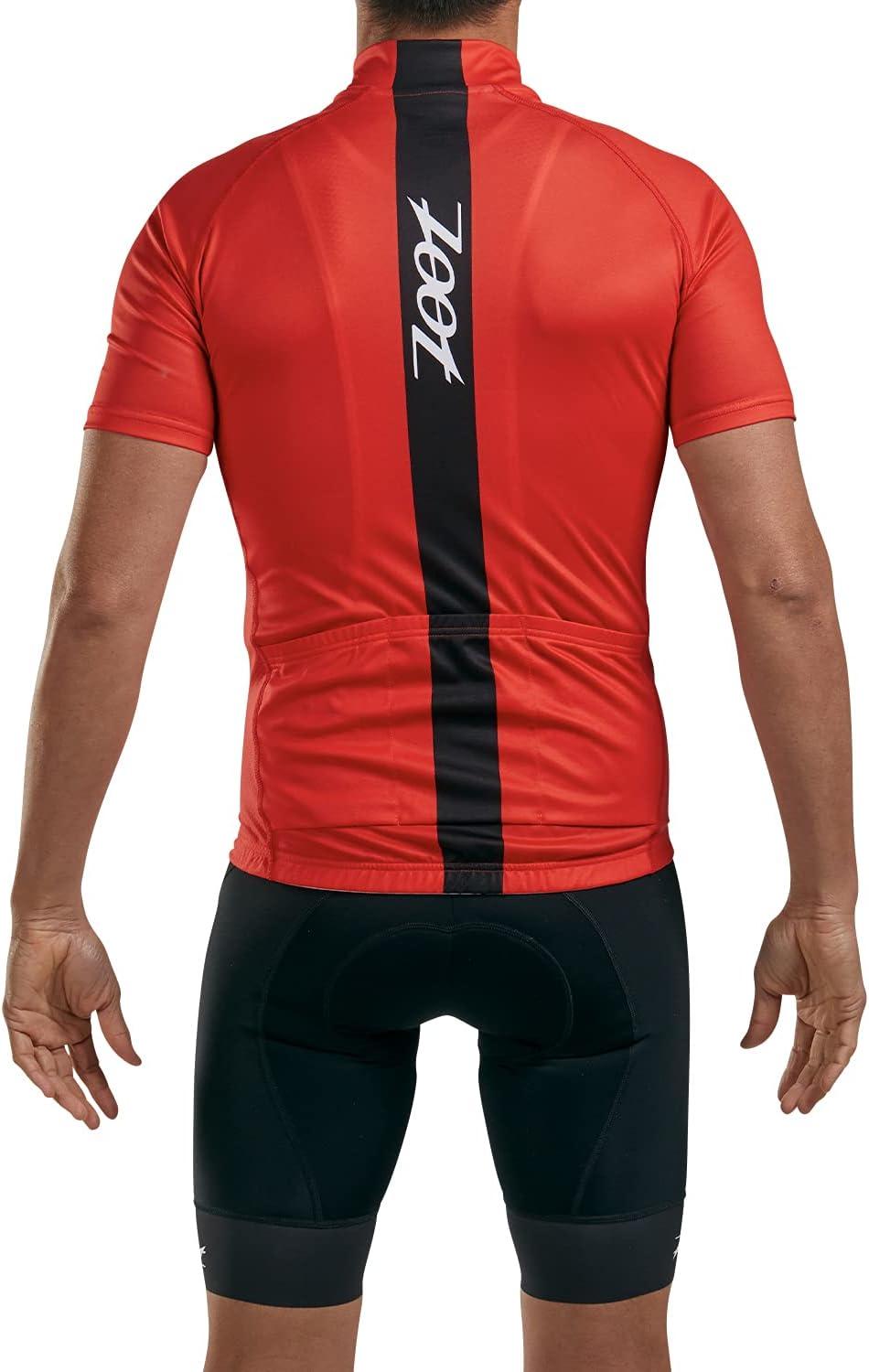 imageZoot Mens Core Cycling Jersey Breathable Short Sleeve Road Bike Tri Jersey Moisture Wicking 3 Rear Pockets UPF 30 FabricCardinal