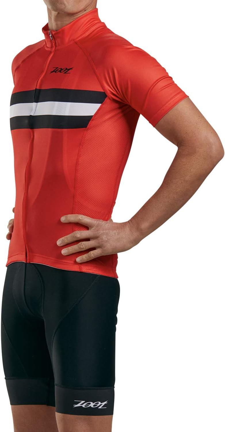 imageZoot Mens Core Cycling Jersey Breathable Short Sleeve Road Bike Tri Jersey Moisture Wicking 3 Rear Pockets UPF 30 FabricCardinal