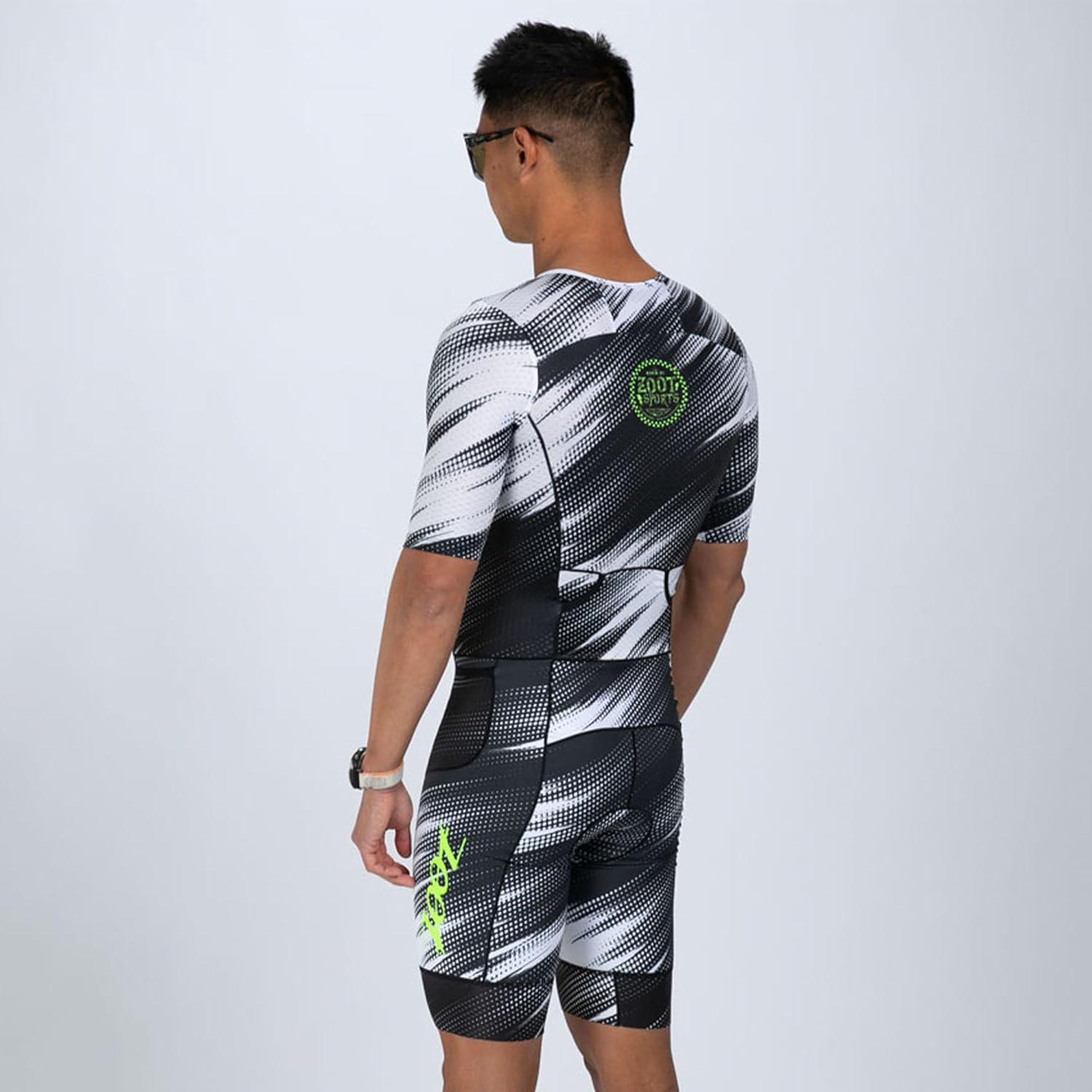 imageZoot Mens LTD Tri Aero Fz Racesuit Short Sleeve Aerodynamic Cycling Race Swim Bike Run Tri Suit with Pockets UPF 50 FabricDriftspeed