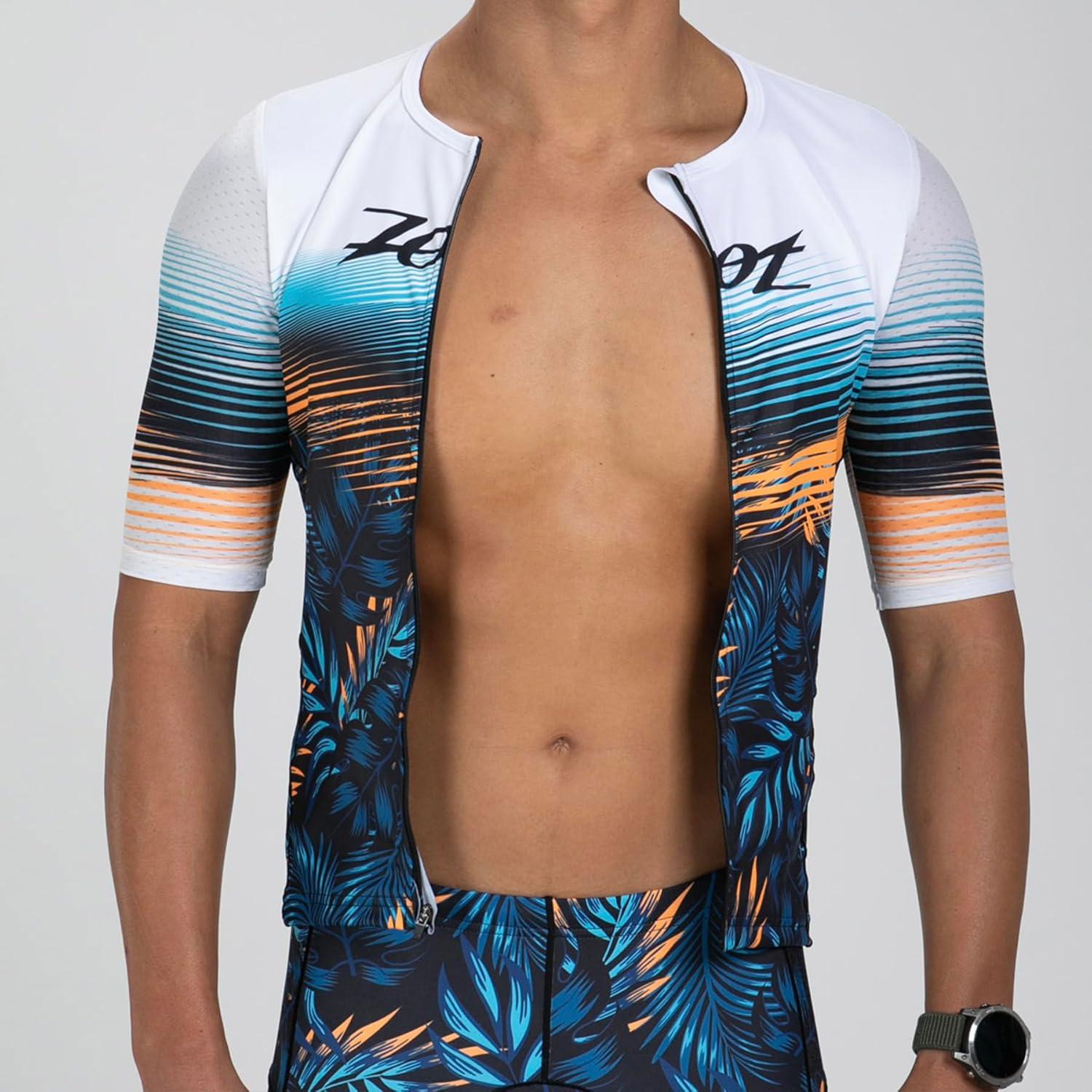 imageZoot Mens LTD Tri Aero Jersey Short Sleeve Triathlon Race Jersey with UPF Sun Protection ampamp PocketsClub Aloha