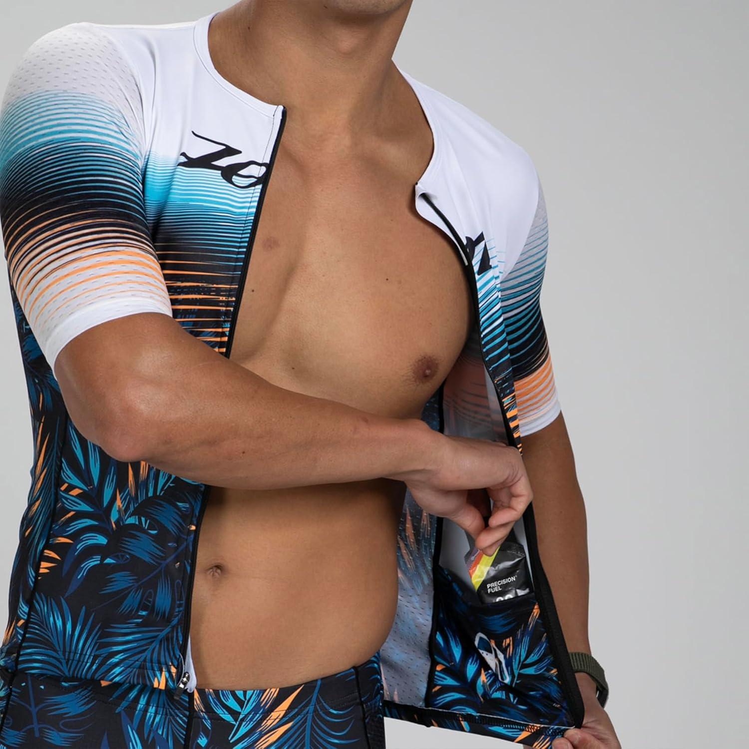 imageZoot Mens LTD Tri Aero Jersey Short Sleeve Triathlon Race Jersey with UPF Sun Protection ampamp PocketsClub Aloha
