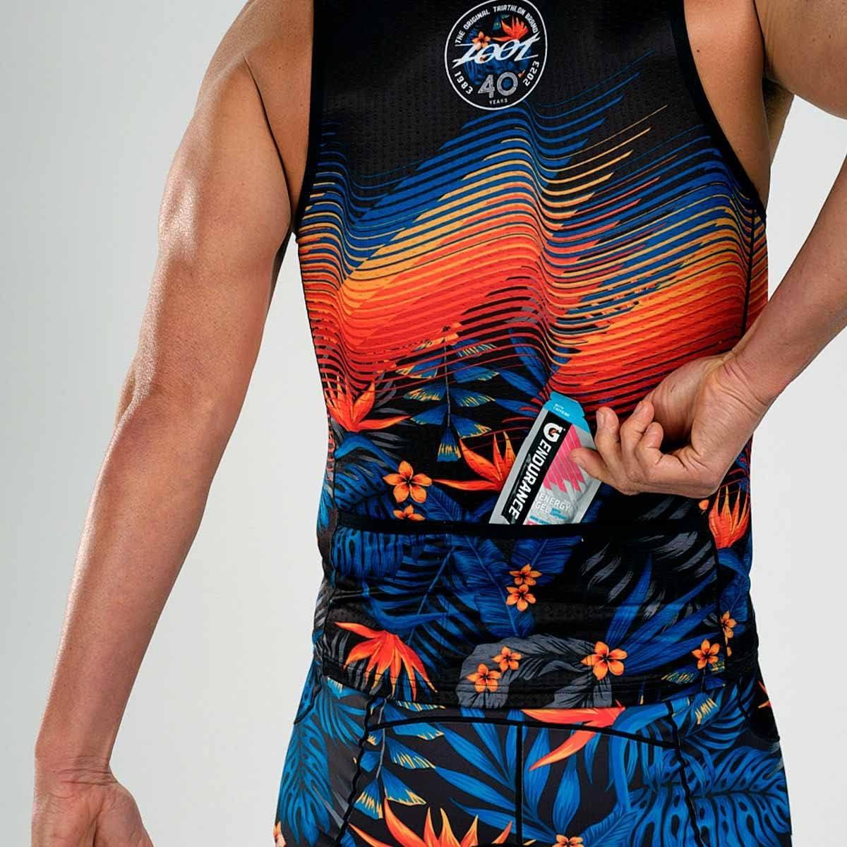imageZoot Mens LTD Triathlon Tank Top Compression Tri Top for Endurance Race ampamp Training with Pockets ampamp UPF 50 Primo Fabric40 Years