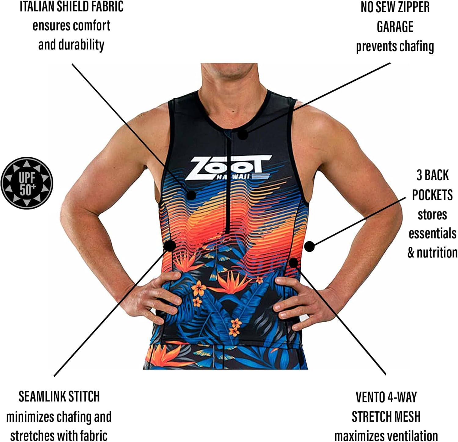 imageZoot Mens LTD Triathlon Tank Top Compression Tri Top for Endurance Race ampamp Training with Pockets ampamp UPF 50 Primo Fabric40 Years