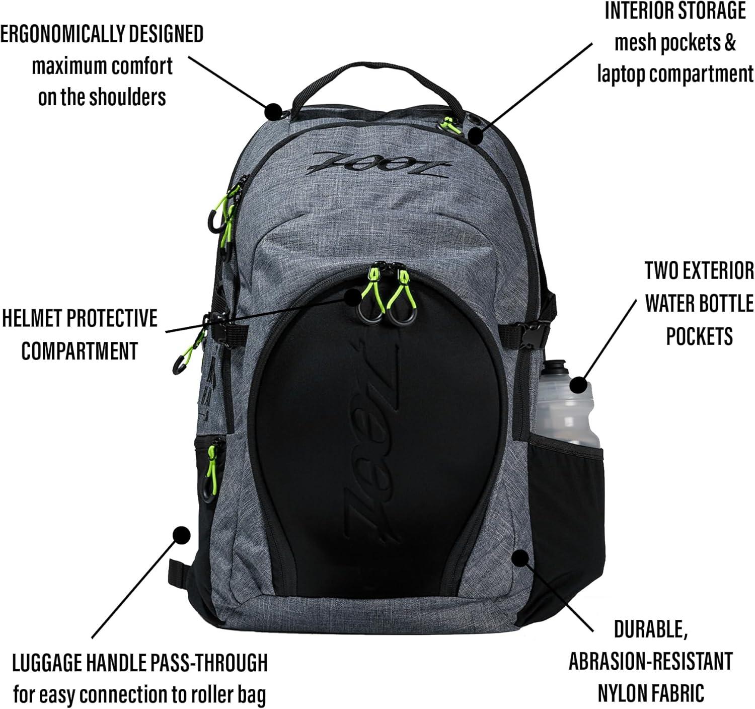 imageZoot Ultra Tri Backpack  Triathlon Transition Bag Wet Storage Compartments Gym Travel Triathlete Bag for Men ampamp Women GreyCanvas Gray