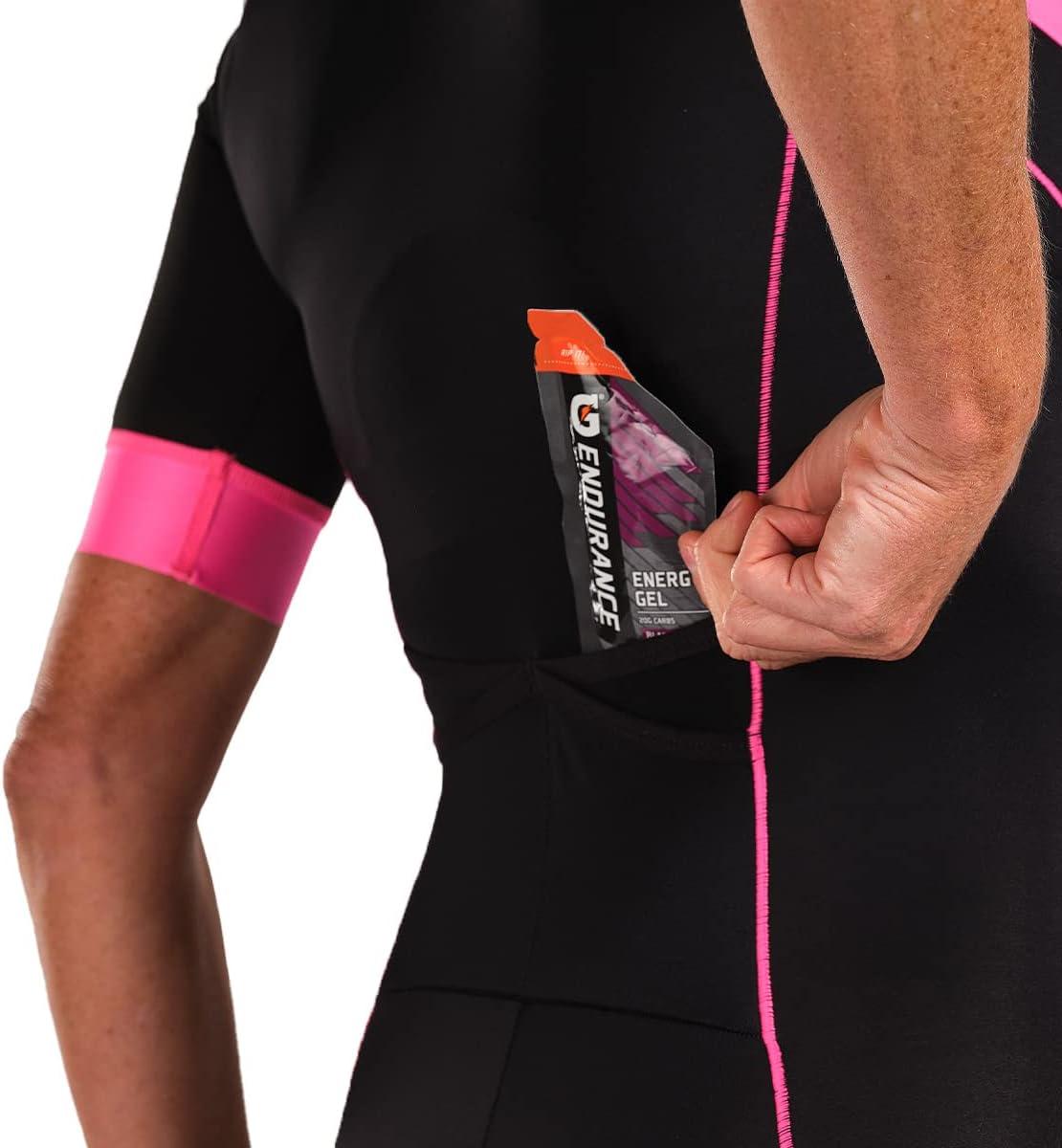 imageZoot Womens Core Tri Aero Racesuit Short Sleeve Triathlon Suit Swim Bike Run Chamois Pad Pockets UPF 50 FabricBlush