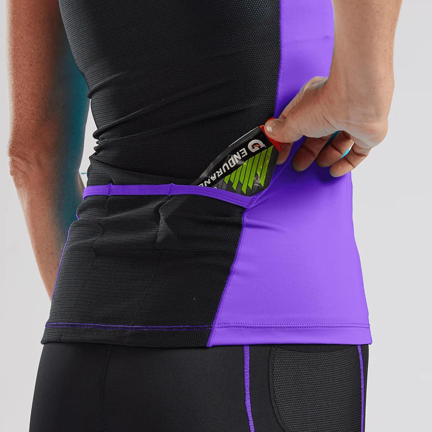 imageZoot Womens Core Tri Racerback Tank Performance Triathlon Race Tank Top UPF 50 Fabric Rear Pockets Builtin Bra SupportViolet