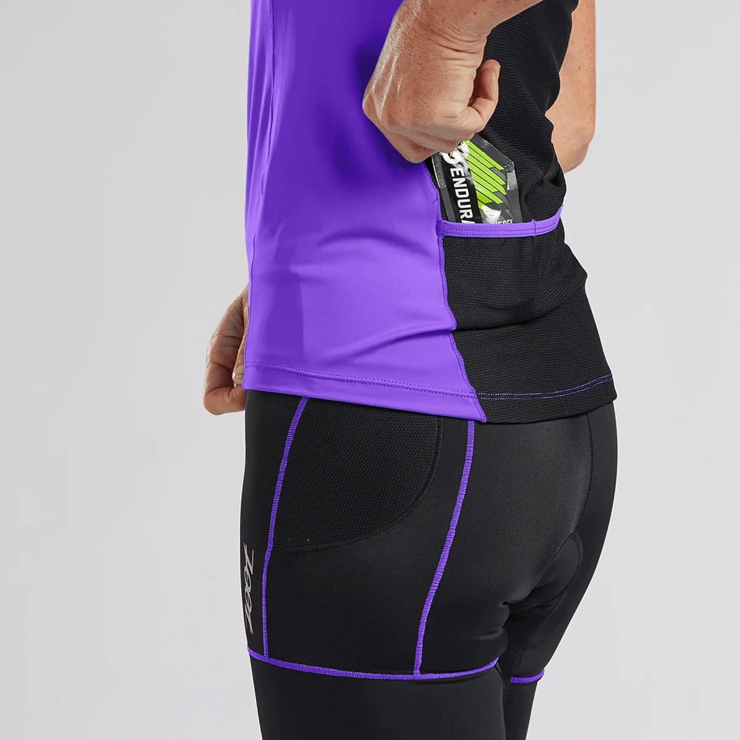 imageZoot Womens Core Tri Tank Performance Triathlon Race Tank Top UPF 50 Fabric Rear Pockets Mesh Panels ampamp Cam Lock ZipperViolet
