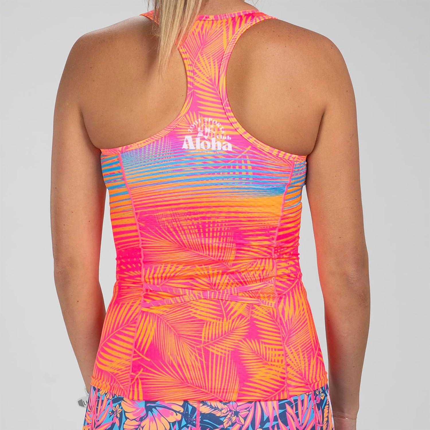 imageZoot Womens LTD Racerback Triathlon Tank Top Sleeveless Tank for Racing ampamp Endurance Training Builtin Bra ampamp Rear PocketsClub Aloha