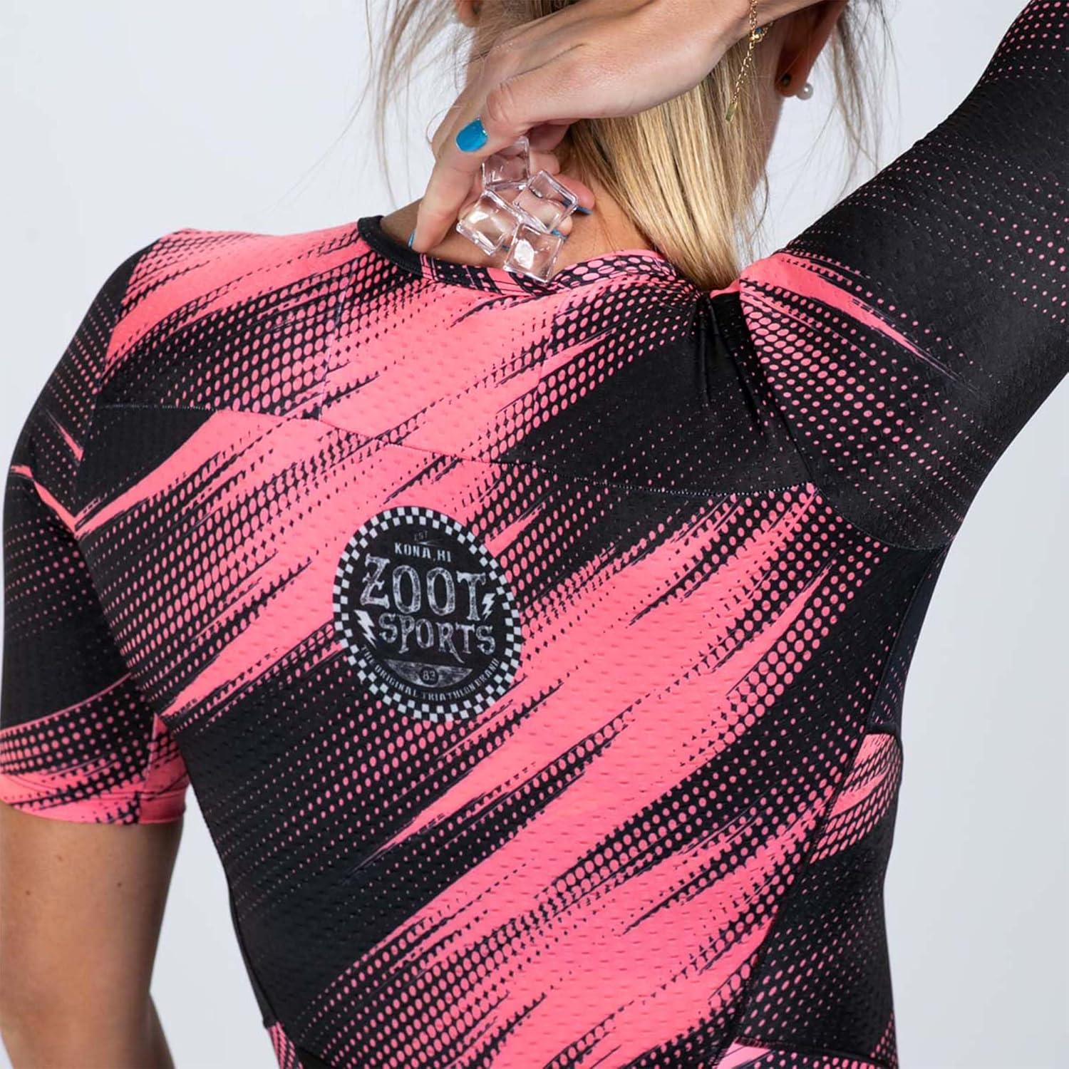 imageZoot Womens LTD Tri Aero Fz Racesuit Short Sleeve Aerodynamic Cycle Race Swim Bike Run Tri Suit with Pockets UPF 50 FabricDriftspeed