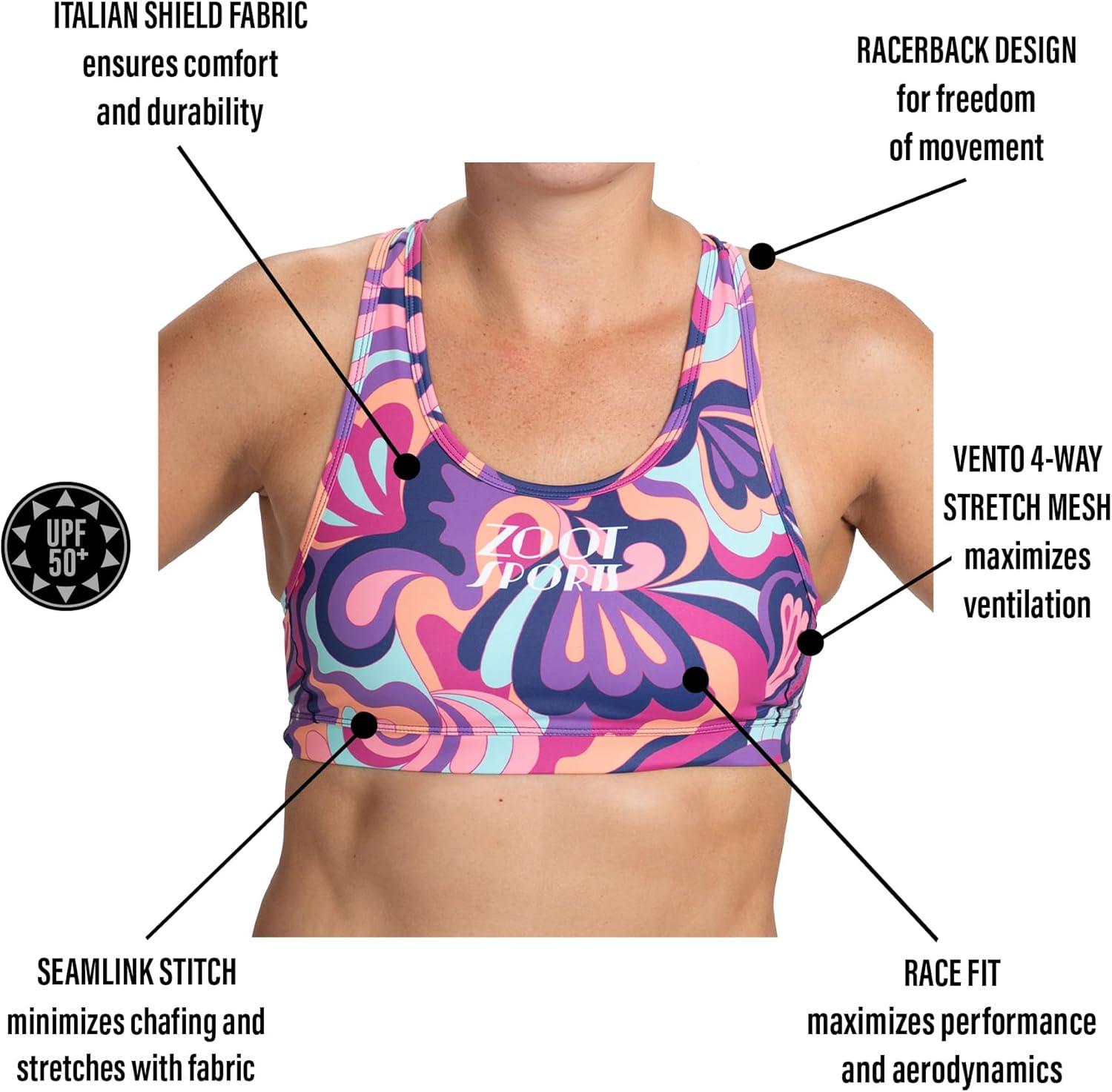 imageZoot Womens LTD Triathlon Sports Bra Racerback High Performance Tri Sports Bra for Swim Bike Run ampamp UPF 50 FabricLa Mer