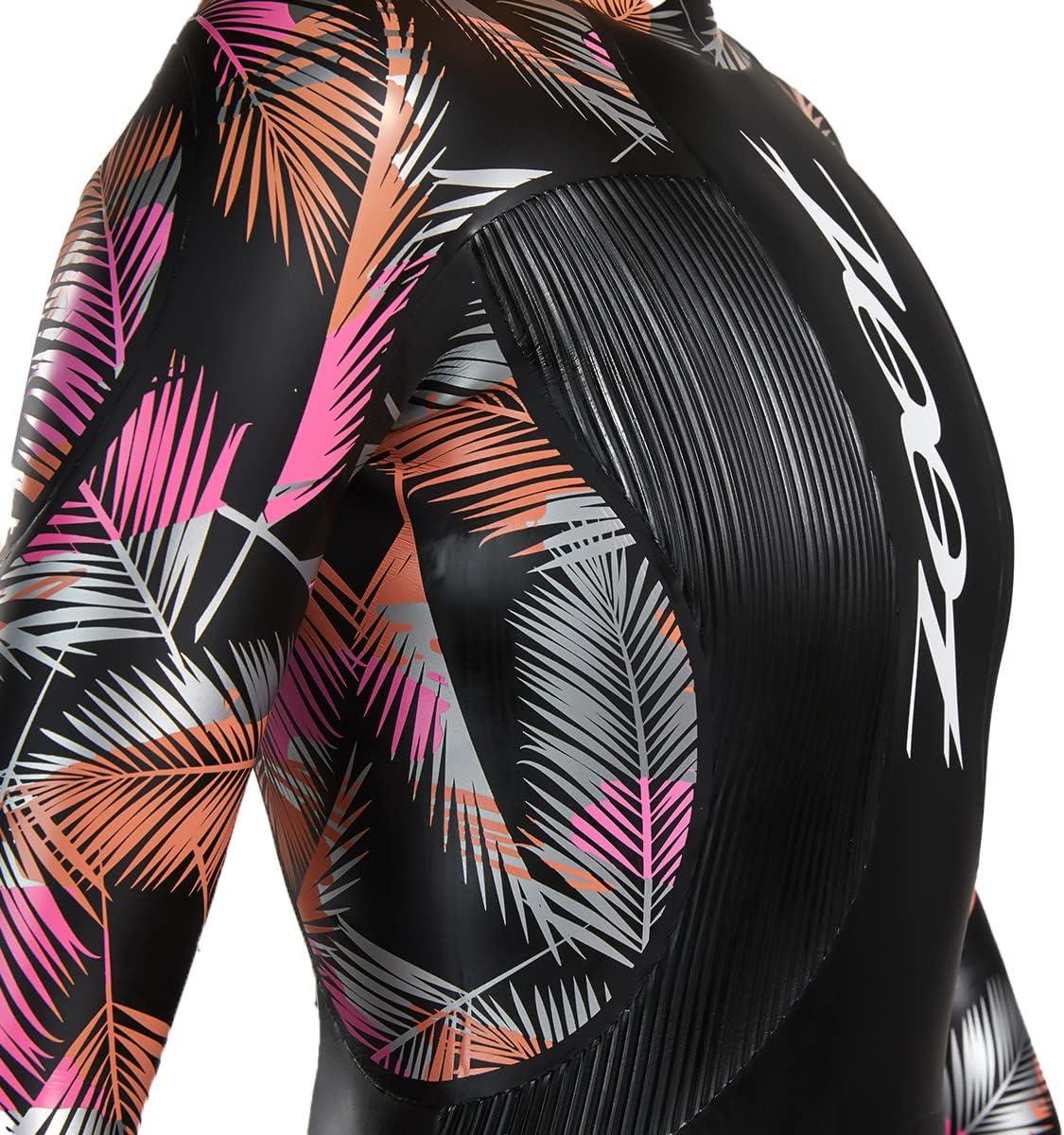 imageZoot Womens Triathlon Kona 20 Wetsuit Full Body Neoprene Triathlete Suit for Open Water Swimming Ironman RacingPink Flora
