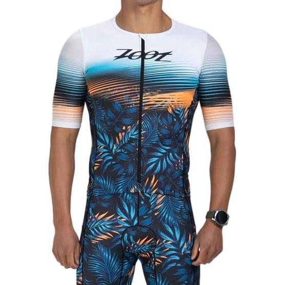 imageZoot Mens LTD Tri Aero Jersey Short Sleeve Triathlon Race Jersey with UPF Sun Protection ampamp PocketsClub Aloha