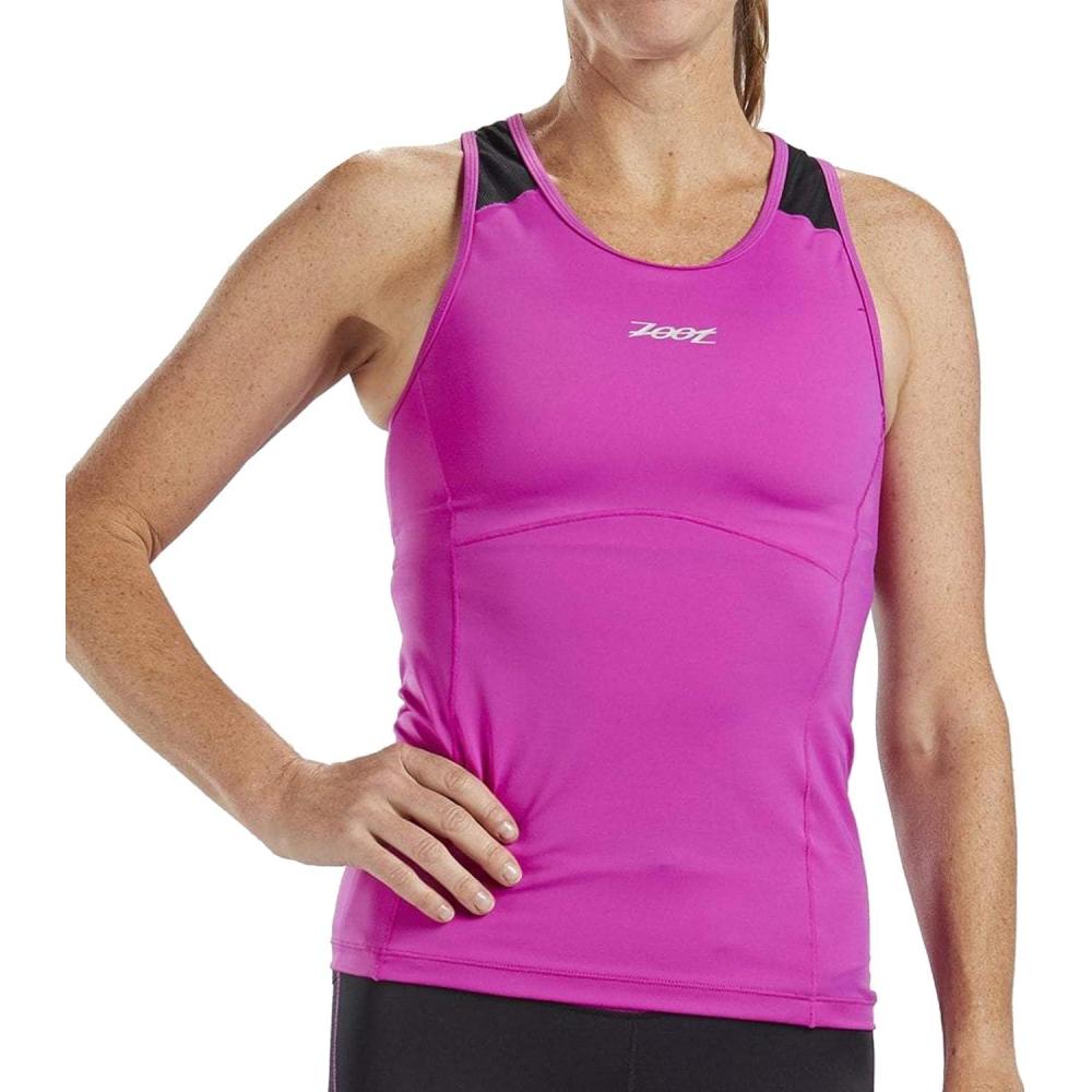 imageZoot Womens Core Tri Racerback Tank Performance Triathlon Race Tank Top UPF 50 Fabric Rear Pockets Builtin Bra SupportRazz