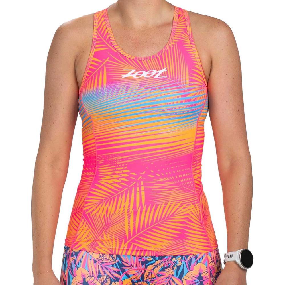 imageZoot Womens LTD Racerback Triathlon Tank Top Sleeveless Tank for Racing ampamp Endurance Training Builtin Bra ampamp Rear PocketsClub Aloha