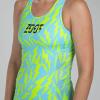 imageZoot Womens LTD Racerback Triathlon Tank Top Sleeveless Tank for Racing ampamp Endurance Training Builtin Bra ampamp Rear PocketsElectric