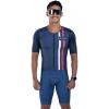 imageZoot Mens LTD Tri Aero Fz Racesuit Short Sleeve Aerodynamic Cycling Race Swim Bike Run Tri Suit with Pockets UPF 50 FabricAllez
