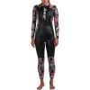 imageZoot Womens Triathlon Kona 20 Wetsuit Full Body Neoprene Triathlete Suit for Open Water Swimming Ironman RacingPink Flora