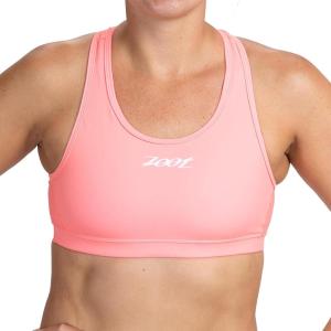 imageZoot Womens Core Tri Bra Racerback HighPerformance Triathlon Sports Bra for Swim Bike Run ampamp UPF 50 ProtectionNeon Coral