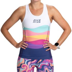 imageZoot Womens LTD Racerback Triathlon Tank Top Sleeveless Tank for Racing ampamp Endurance Training Builtin Bra ampamp Rear PocketsLa Mer