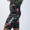 imageZoot Mens LTD Tri Aero SLVS FZ Racesuit Sleeveless Aerodynamic Cycle Swim Bike Run Tri Suit with Chamois Pockets UPF 50Tropical Magic