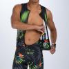 imageZoot Mens LTD Tri Aero SLVS FZ Racesuit Sleeveless Aerodynamic Cycle Swim Bike Run Tri Suit with Chamois Pockets UPF 50Tropical Magic
