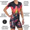 imageZoot Womens LTD Tri Aero Fz Racesuit Short Sleeve Aerodynamic Cycle Race Swim Bike Run Tri Suit with Pockets UPF 50 FabricTropical Magic