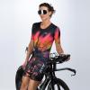 imageZoot Womens LTD Tri Aero Fz Racesuit Short Sleeve Aerodynamic Cycle Race Swim Bike Run Tri Suit with Pockets UPF 50 FabricTropical Magic