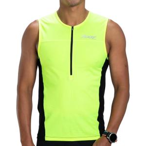 imageZoot Mens Core Tri Tank Performance Triathlon Race Tank Top UPF 50 Fabric Rear Pockets Mesh Panels ampamp Cam Lock ZipperHyper Yellow