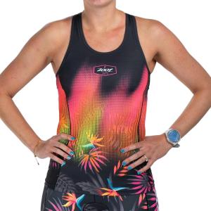imageZoot Womens LTD Racerback Triathlon Tank Top Sleeveless Tank for Racing ampamp Endurance Training Builtin Bra ampamp Rear PocketsTropical Magic